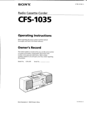 Sony CFS-1035 Users Guide
