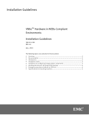 Dell VNXe1600 VNXe Hardware in NEBS-Compliant Environments Installation Guidelines