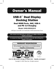Tripp Lite U442DOCK20B Owners Manual - USB-C Dual Display Docking Station U442-DOCK20-B