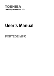 Toshiba Portege M750 PPM75A-0R904L Users Manual AU/NZ