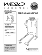 Weslo Cadence 6.0 Treadmill German Manual