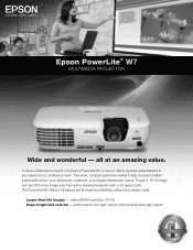 Epson PowerLite W7 Product Brochure