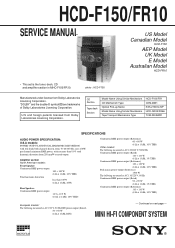 Sony HCD-F150 Service Manual