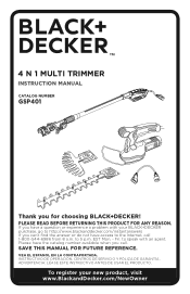 Black & Decker GSP401 Instruction Manual