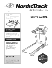 NordicTrack C 850s Treadmill English Manual