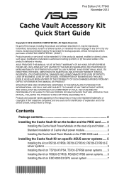 Asus ESC4000 FDR G2 Cache Vault Accessory Kit Quick Start Guide