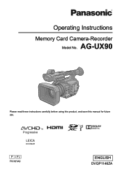 Panasonic AG-UX90 AG-UX90 Operating Instructions