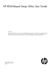 HP ProLiant SL210t HP ROM-Based Setup Utility User Guide
