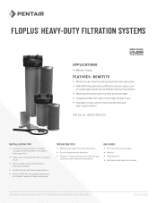 Pentair 10 BB Heavy Duty CTO Flow System FloPlus Heavy-Duty Filtration Systems Spec Sheet