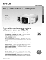 Epson Pro G7200W Product Specifications