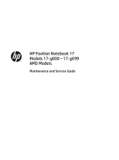 HP Pavilion 17-g200 17-g099 AMD Models - Maintenance and Service Guide
