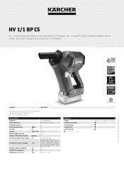 Karcher HV 1/1 Bp Cs Product information