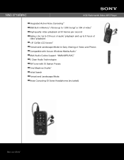 Sony NWZ-S718F Marketing Specifications