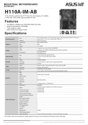 Asus H110A-IM-AB Datasheet