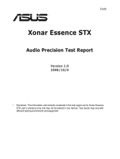 Asus XONAR ESSENCE STX Xonar Essence STX user's manual