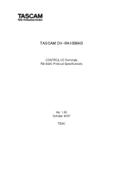 TEAC DV-RA1000HD DV-RA1000HD RS-232C Specification