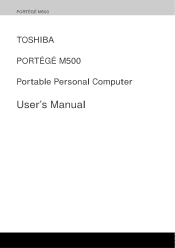 Toshiba Portege M500 PPM51C-GF201EF Users Manual Canada; English