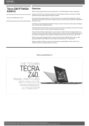 Toshiba Tecra Z40 PT44GA-02401U Detailed Specs for Tecra Z40 PT44GA-02401U AU/NZ; English