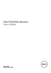 Dell P3223DE Monitor Users Guide