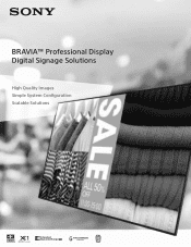 Sony FWD65X900E Brochure BRAVIA Professional Display Digital Signage Solutions
