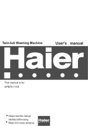 Haier XPB70-113SP User Manual