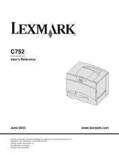 Lexmark C752 User Reference