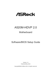ASRock A520M-HDVP R2.0 Software/BIOS Setup Guide
