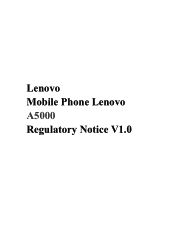 Lenovo A5000 Lenovo A5000 Web Regulatory Notice