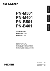 Sharp PN-M401 PN-B401 | PN-B501 | PN-M401 | PN-M501 Quick Start Guide