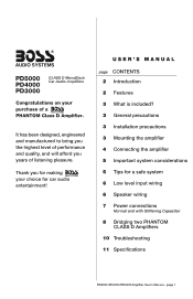 Boss Audio PD3000 User Manual