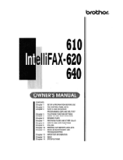 Brother International IntelliFax-610 Users Manual - English