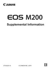 Canon EOS M200 Supplemental Information