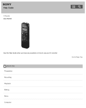 Sony ICD-PX440 Help Guide (Printable PDF)