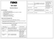 Naxa NA-3029 NA-3029 English Manual