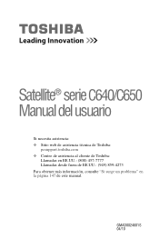 Toshiba Satellite C655-SP6001M User's Guide for Satellite C640/C650 Series, Spanish. (Español)