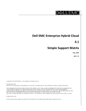 Dell VNX8000 Enterprise Hybrid Cloud 4.1 Simple Support Matrix