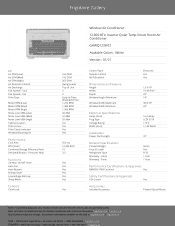 Frigidaire GHWQ123WC1 Product Specifications Sheet
