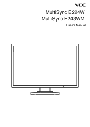 NEC E243WMi-BK Users Manual