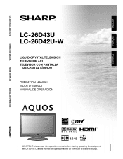 Sharp LC-26D42UW LC-26D42U-W | LC-26D43U Operation Manual