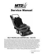 Troy-Bilt CSV 070 Service Manual