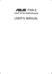 Asus P3W-E P3W-E User Manual