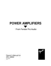 Fender SPL-M500 Owners Manual