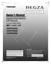 Toshiba 46XF550U Owner's Manual - English