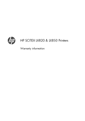 HP Latex 820 Warranty Statement