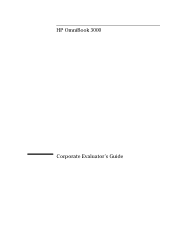 HP OmniBook 3000 HP OmniBook 3000 PC Corporate Evaluator's Guide - Not Orderable