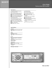 Sony CDX-F50M Marketing Specifications