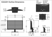 Dell E2222H Monitor Outline Dimension Guide