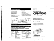 Sony CFS-W308 Users Guide