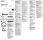 Sony WH-CH520 Reference Guide