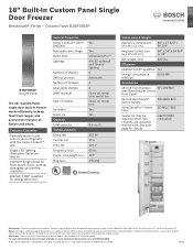 Bosch B18IF905SP Product Spec Sheet